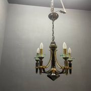 Lustre Lampart en laiton et cristal, années 1970
