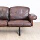Brown leather 3-seater sofa by Sede, model DS 31, vintage 1960s.