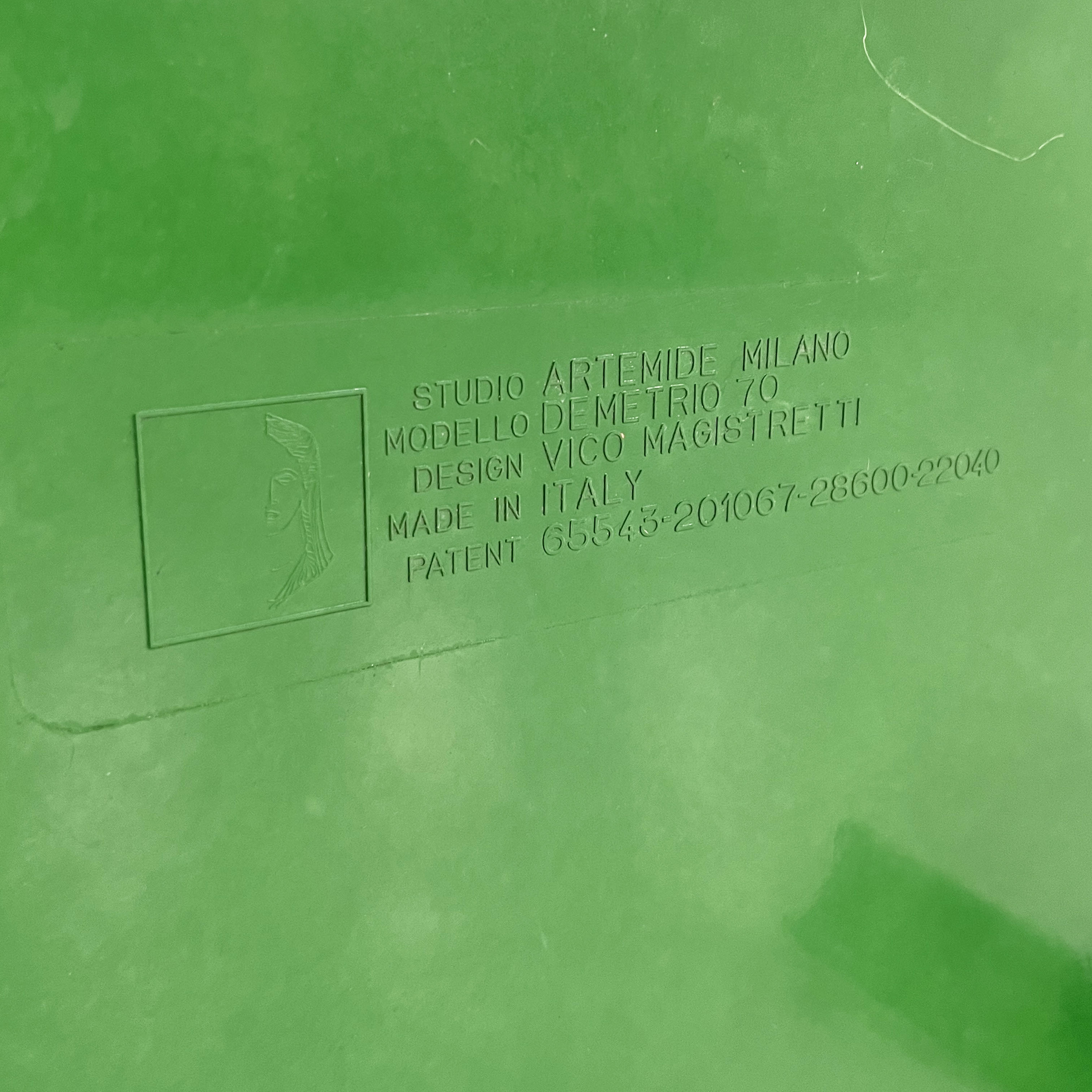 Green coffee table Demetrio 70 by Vico Magistretti for Artemide, 1960