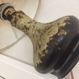 Vintage ceramic lamp blazed and lampshades in cira wool 1970s