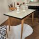 Vintage table in aqua Formica with extensions – Wooden legs