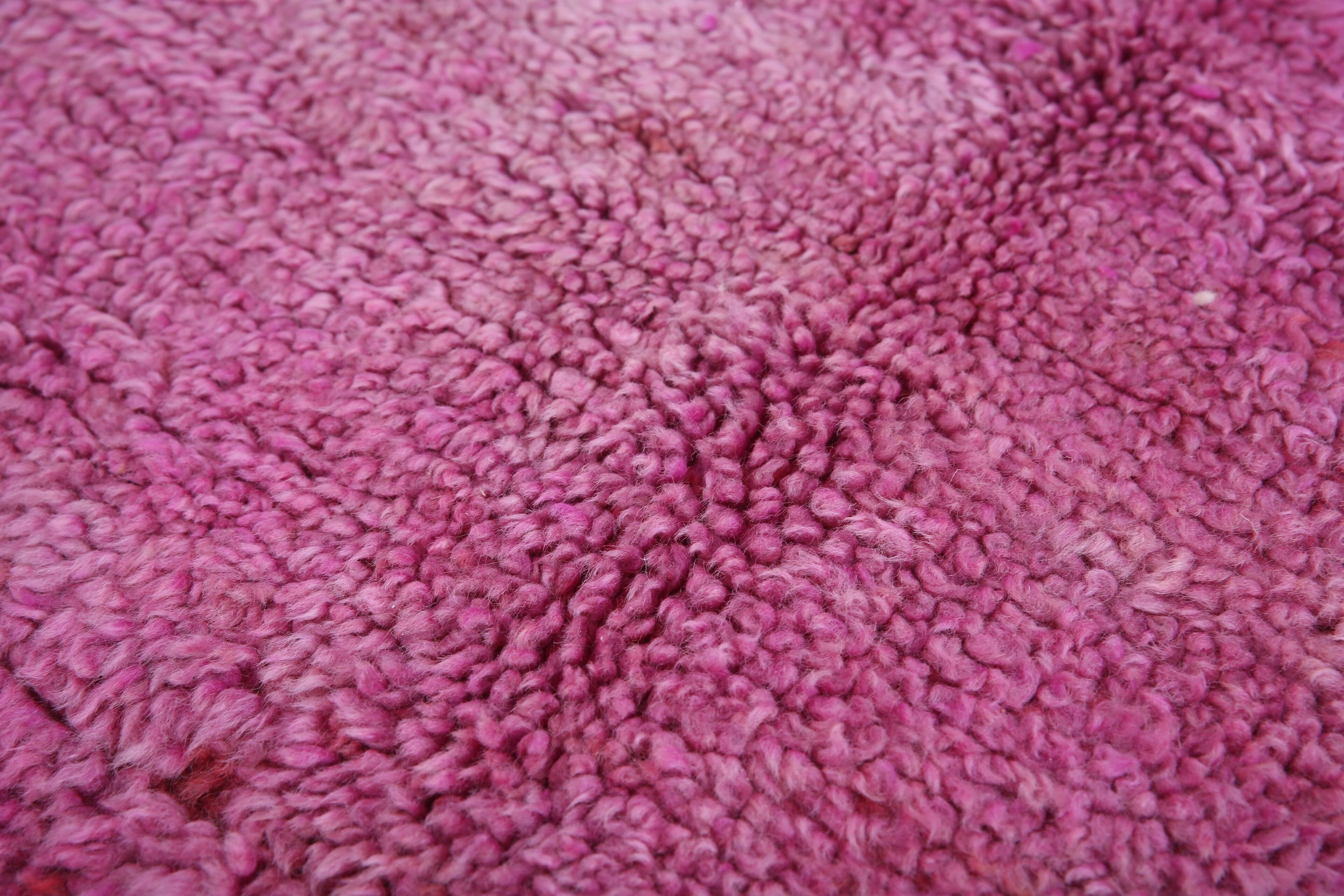 Tapis marocain vintage violet 197 x 296 cm - Tapis en laine berbère - Tapis fait main