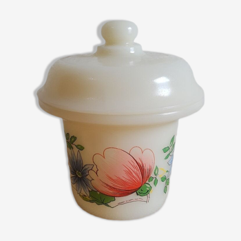 Opaline pot with lid, vintage, Terrine Simplex