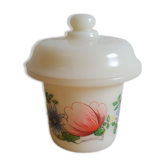 Opaline pot with lid, vintage, Terrine Simplex