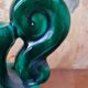Green earthenware candle holder