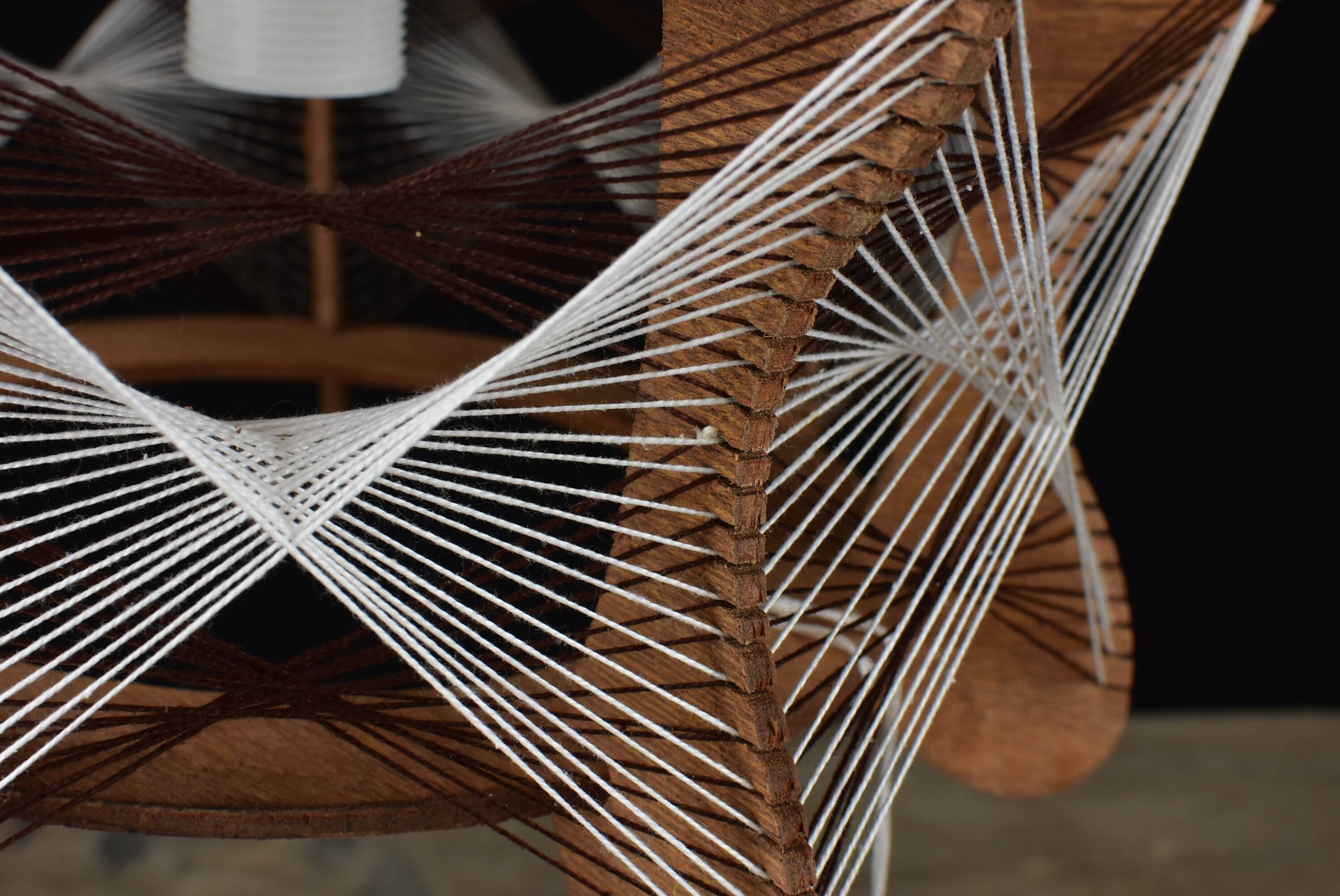 Suspension vintage bois et fils n2