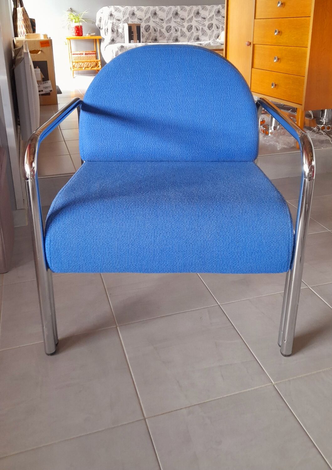 Chrome metal armchair 70s