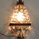 Lustre ancien en cristal avec 2 appliques murales – Suspension vintage lait