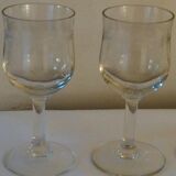 Old glasses, liqueur glasses engraved
