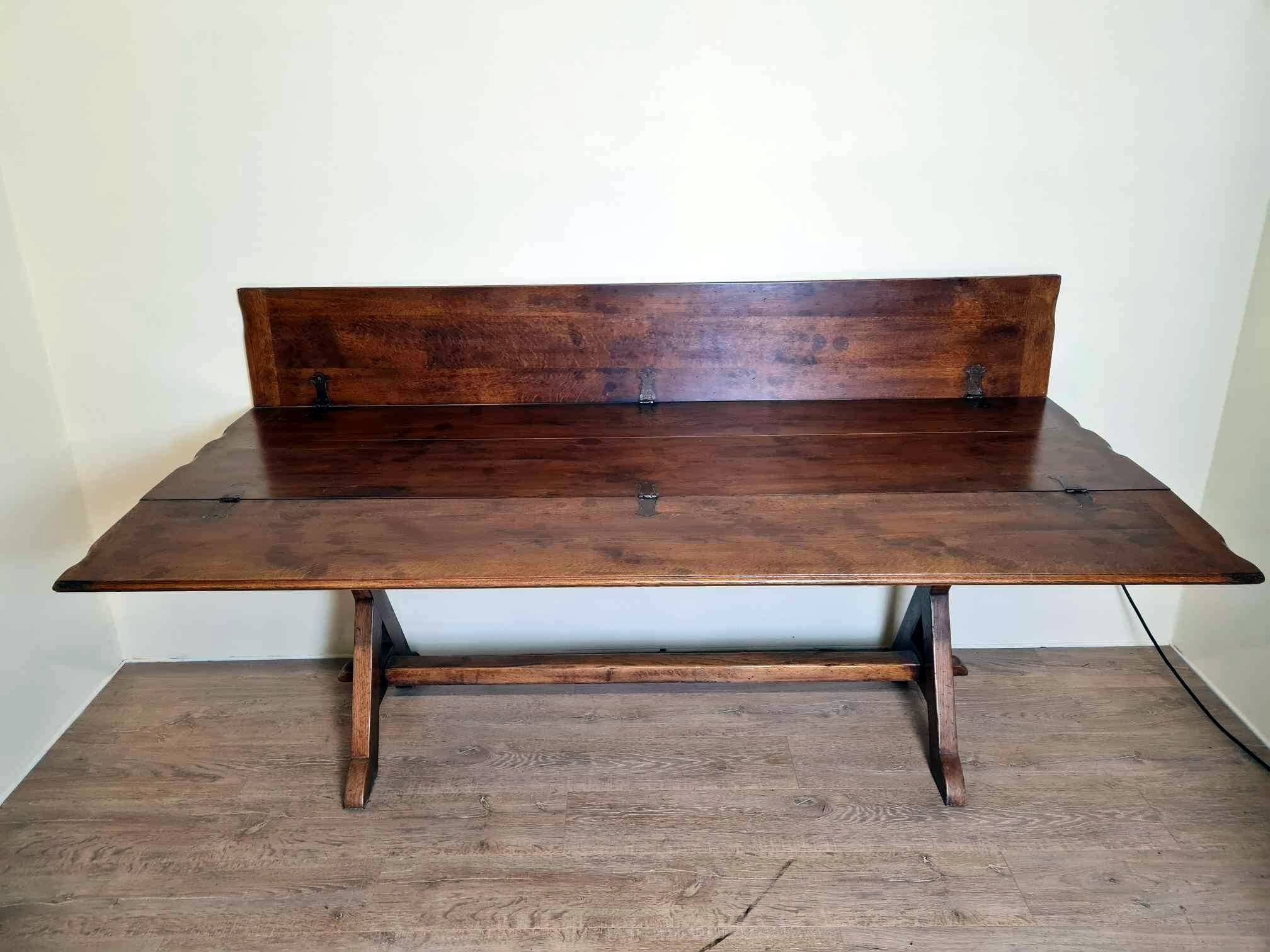 Superb Vintage Brutalist table from the 60s in solid wood