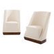 Louis Sognot pair of modernist armchairs in walnut and alpaca, 1927