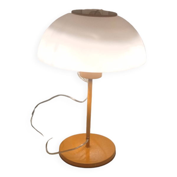lampe champignon vintage métal laqué orange