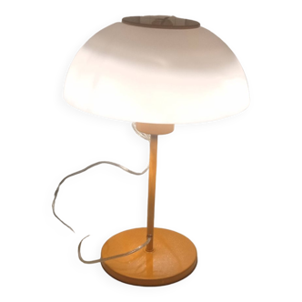 vintage orange lacquered metal mushroom lamp