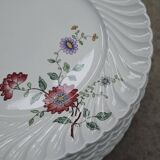 Set of 11 flat plates KG Lunéville Service Fleurs des Indes