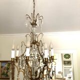 Bronze and crystal chandelier