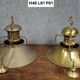 Pair of antique marine suspensions in gilded brass.