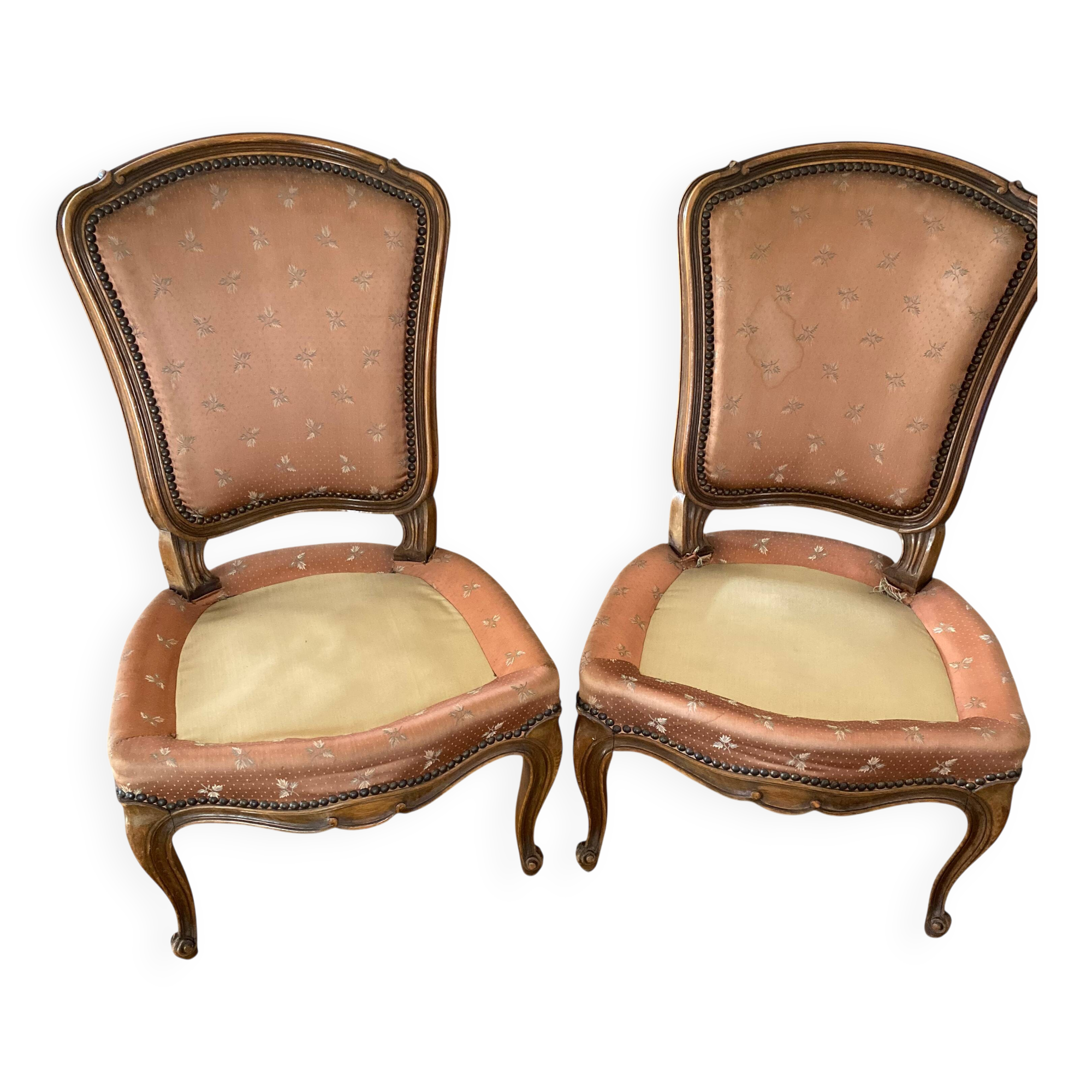 A pair of children's chairs in Louis XV style.