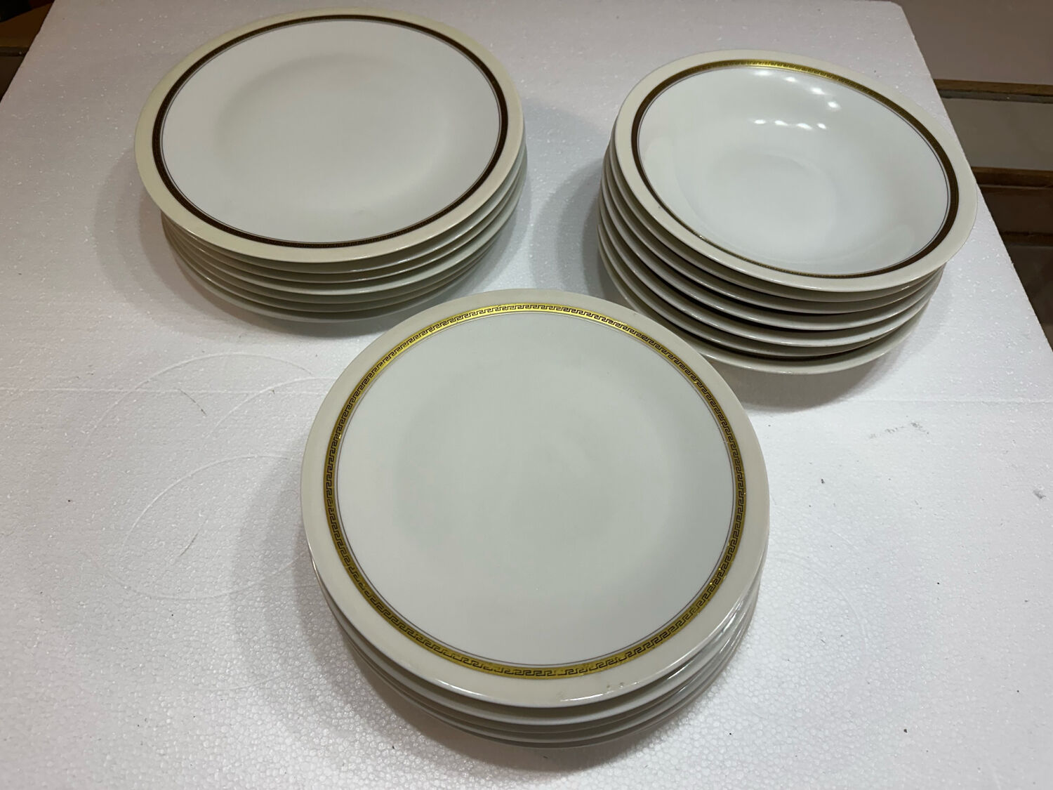 A. Vignaud-Limoges-France- Service 18 Pcs Greek Frieze Gilded