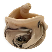 Blown glass vase in shell shape - Glassmaker Bob Le Bleis Maure Vieil