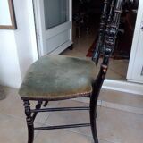 Napoleon III chair in blackened painted wood