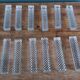 12 crystal knife rests in their box, Hungary, diamond point