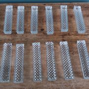 12 crystal knife rests in their box, Hungary, diamond point