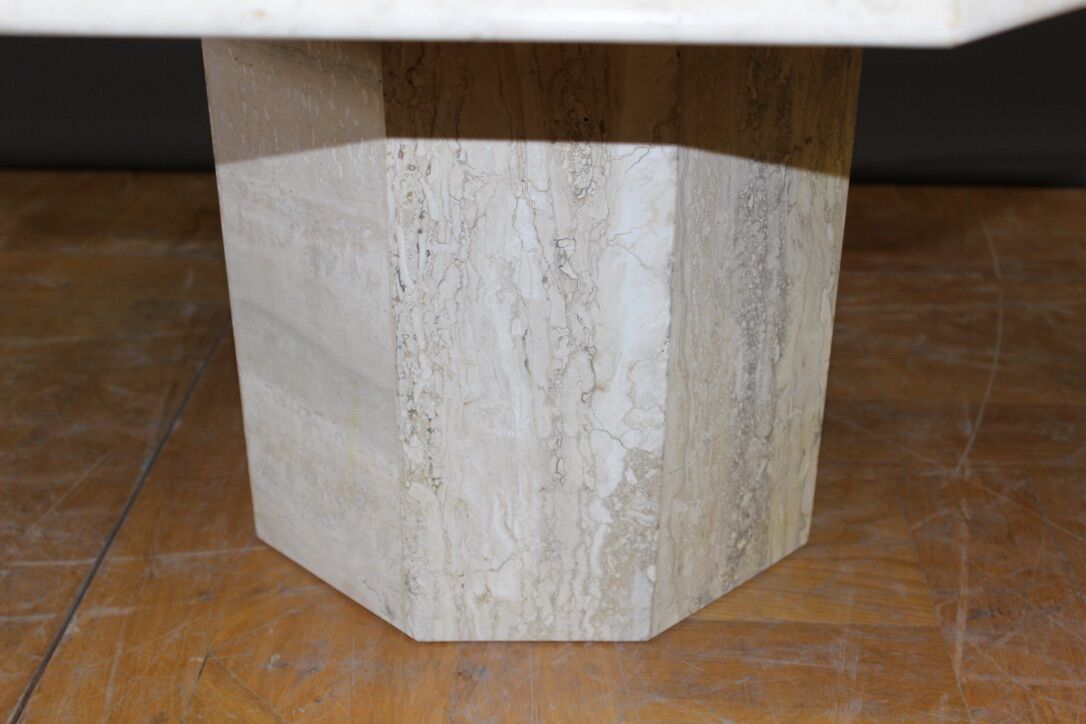 1970 travertine coffee table