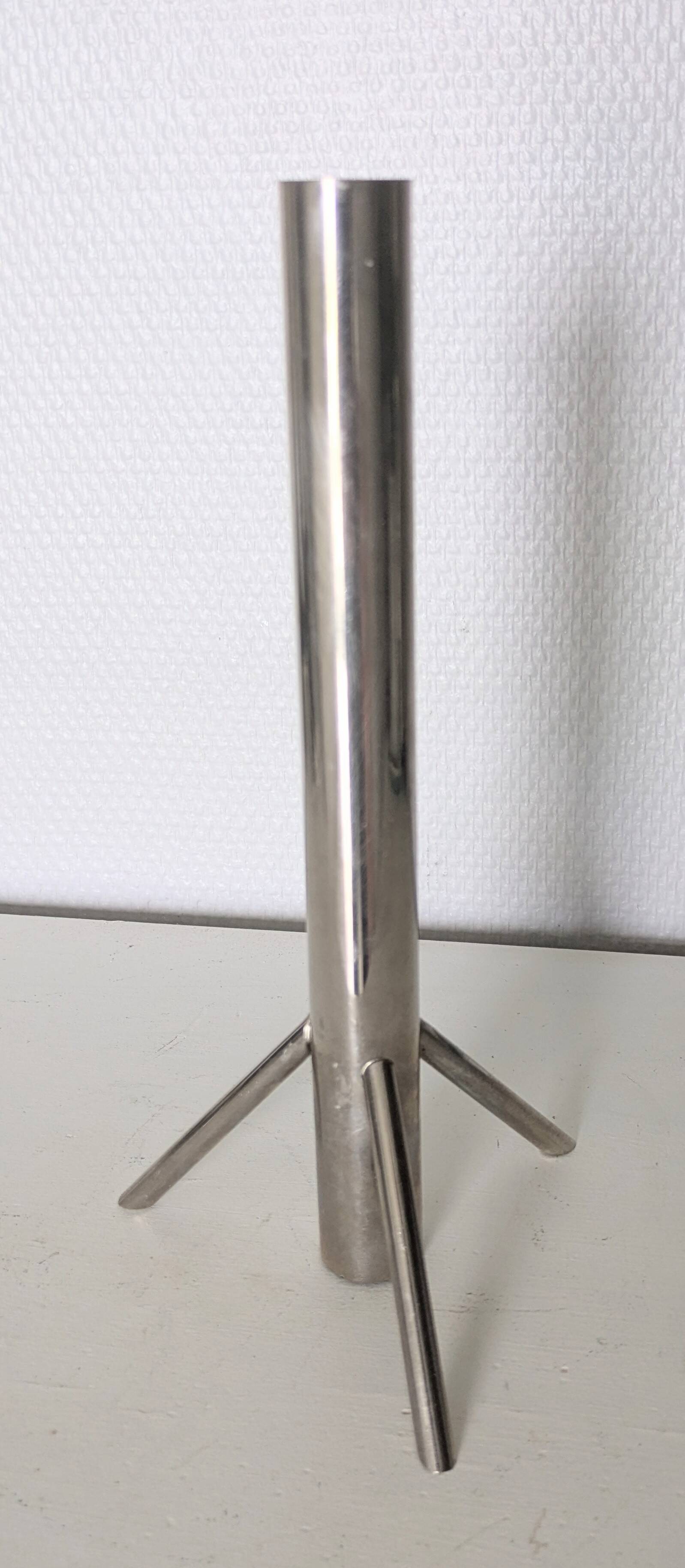 Bougeoir tripode moderniste en métal design années 70