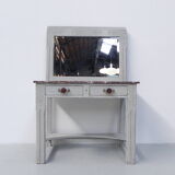Art Deco table with 2 drawers and mirror, side table