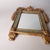 Hand carved wooden mirror