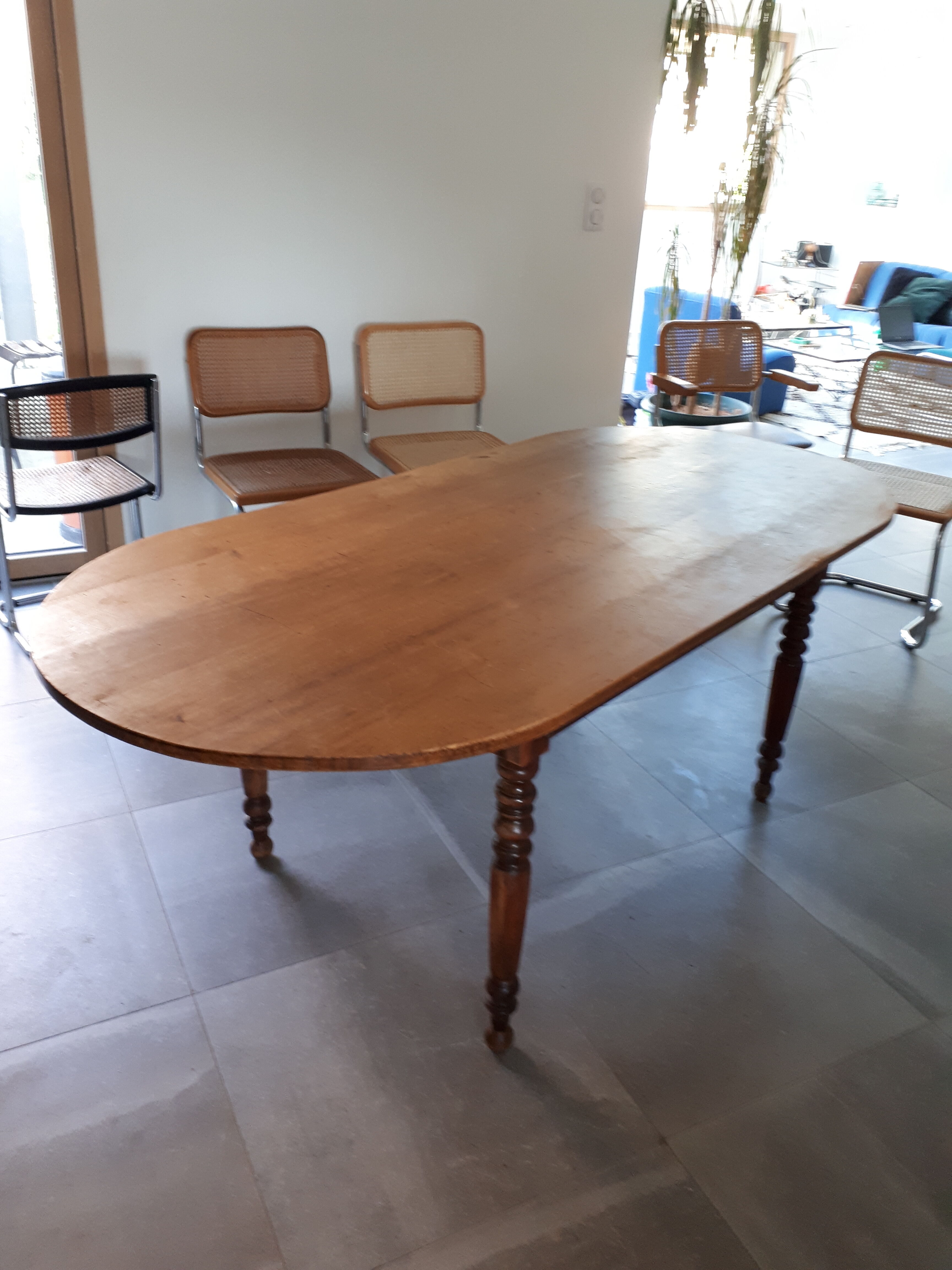 Farm table walnut oval tray