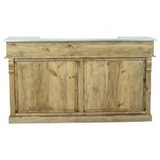 Industrial style bar counter in solid wood and metal top 180cm