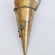 Vintage Brass Wall Cornet Vase Twisted Cord Pompons Bouquet Holder