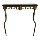 Console of wall lamp in bronze and green marble Louis XV style