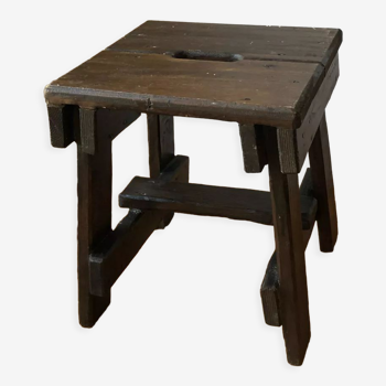 Tabouret bois rustique