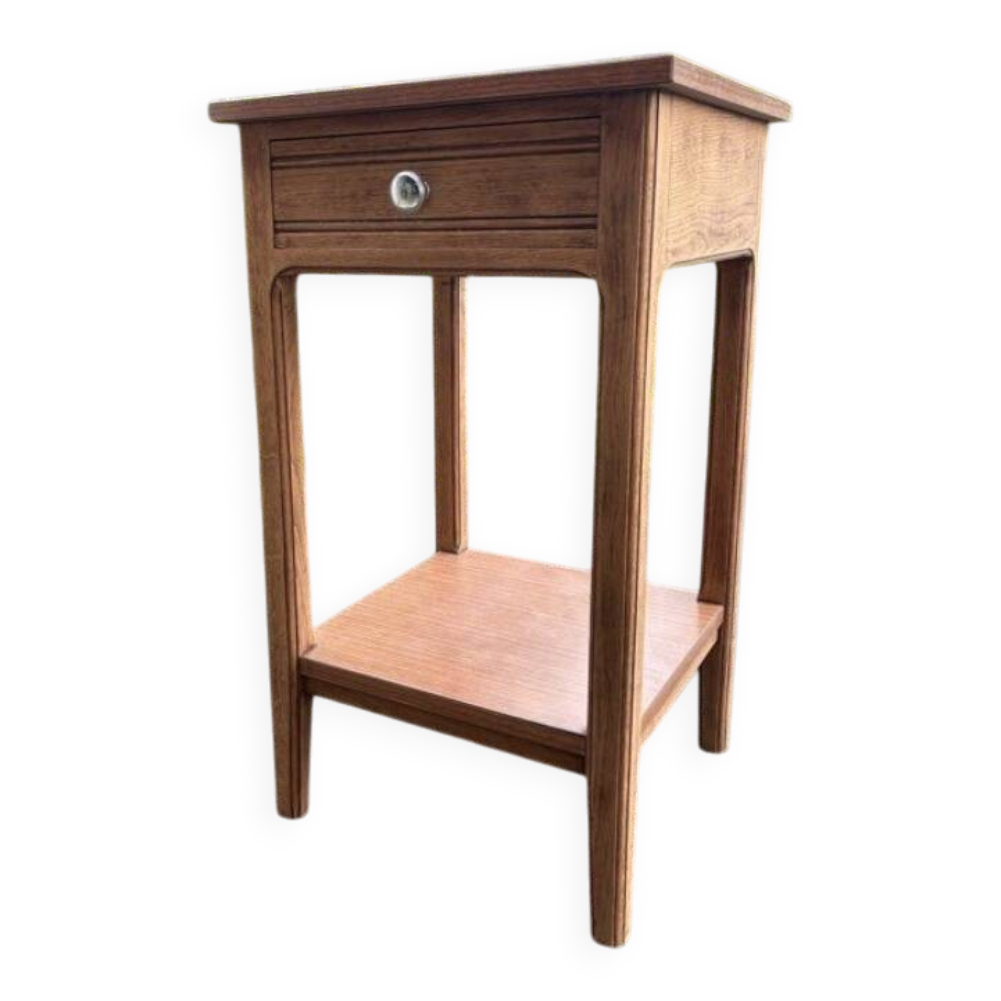 End table/bedside table in oak Formica, art deco
