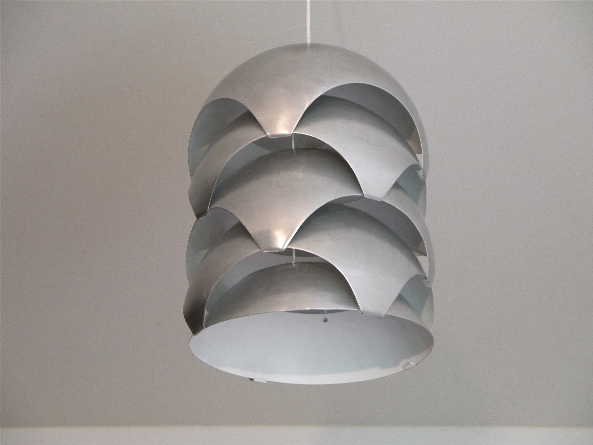 Aluminum pendant lamp by Sven Ivar Dysthe for Sonnico 1960