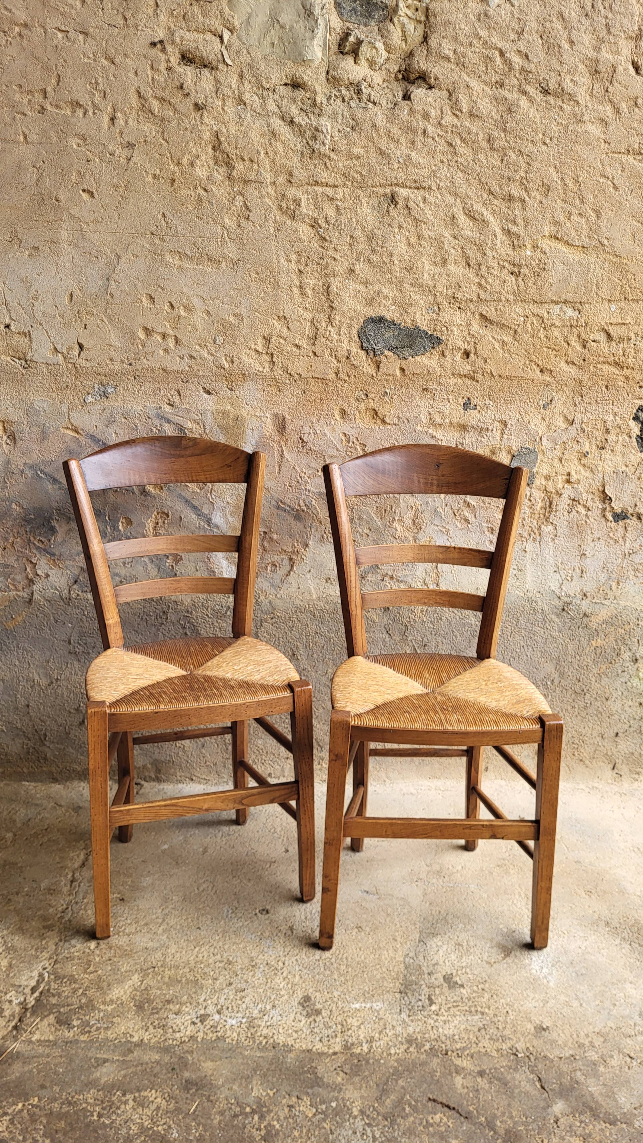 Chaise paillée & bois