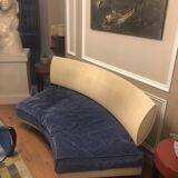Blue velvet designer sofa