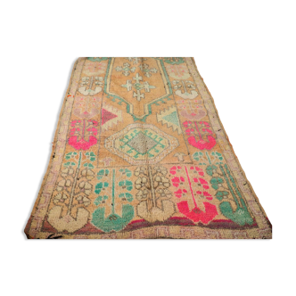 Tapis Vintage marocain Beni MGuild. Fait main, pure laine. 380 x 170 cm