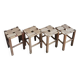 Set of 4 authentic wooden stools