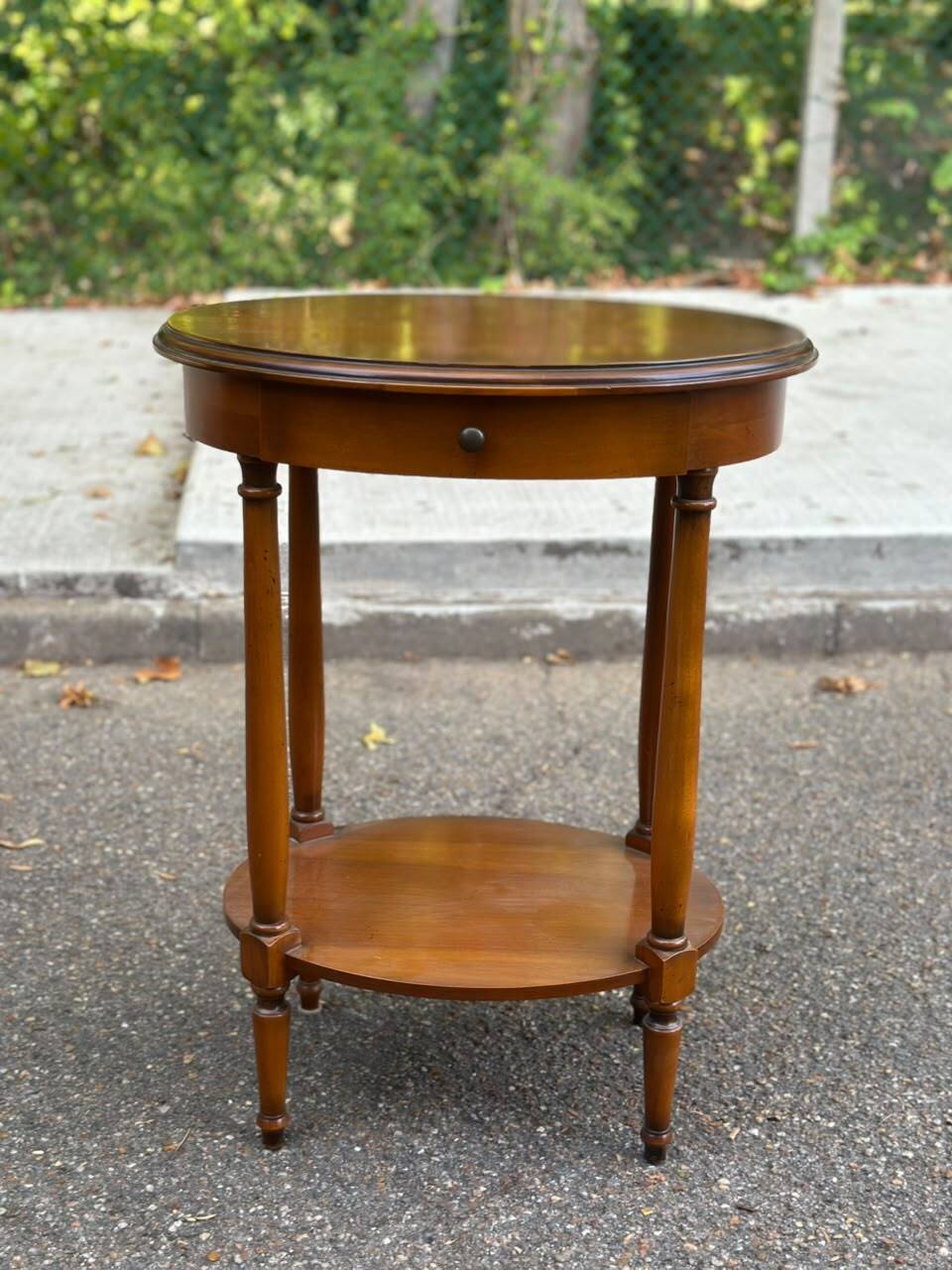 Bouillotte table guéridon oval in Louis XVI style certified NF Furniture