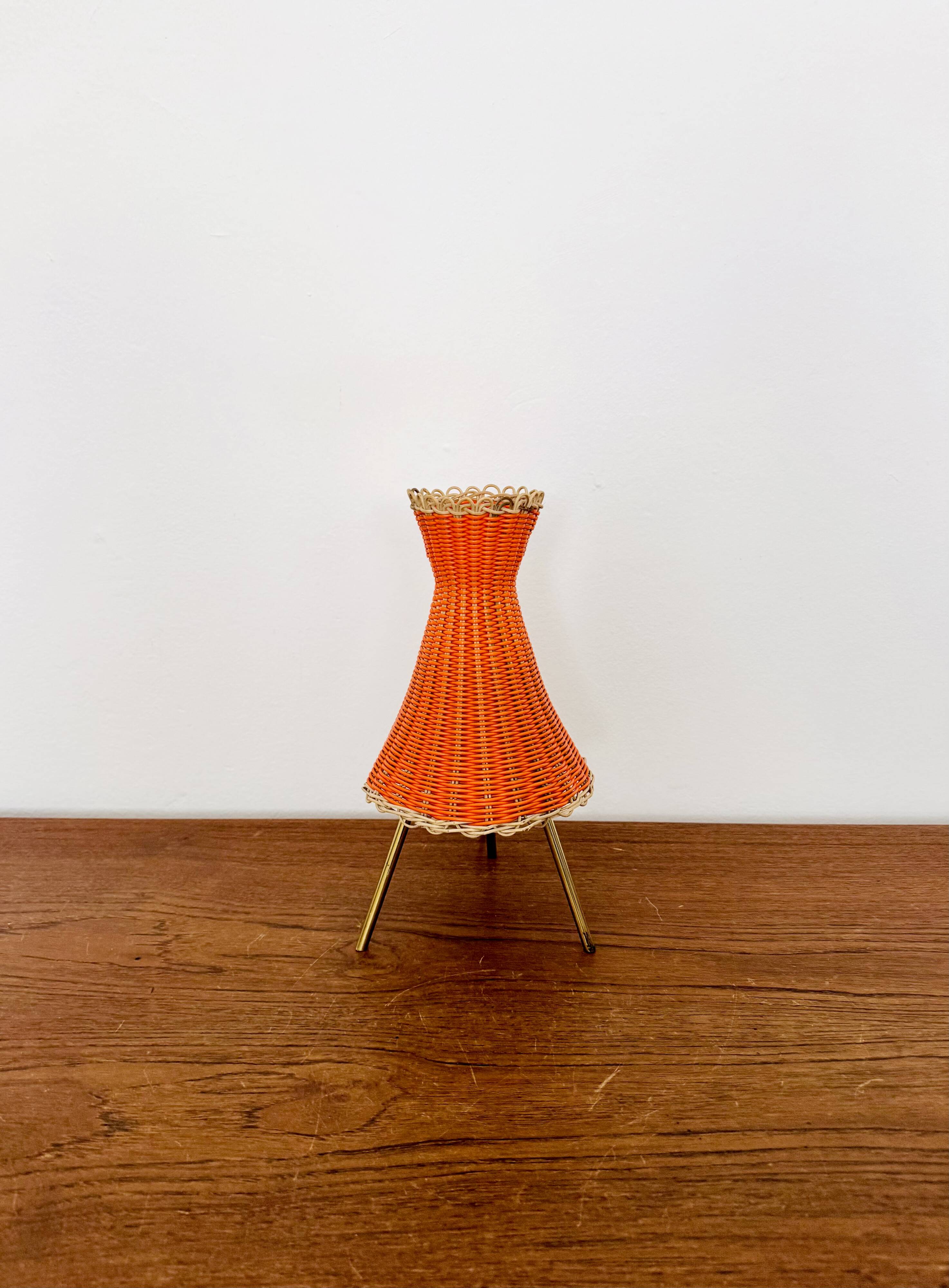 Austrian KIWI Wicker Table Lamp by J.T. Kalmar