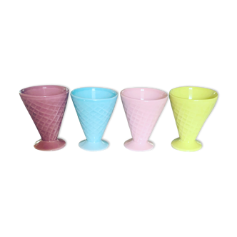Set of four vintage ice cream bowls
