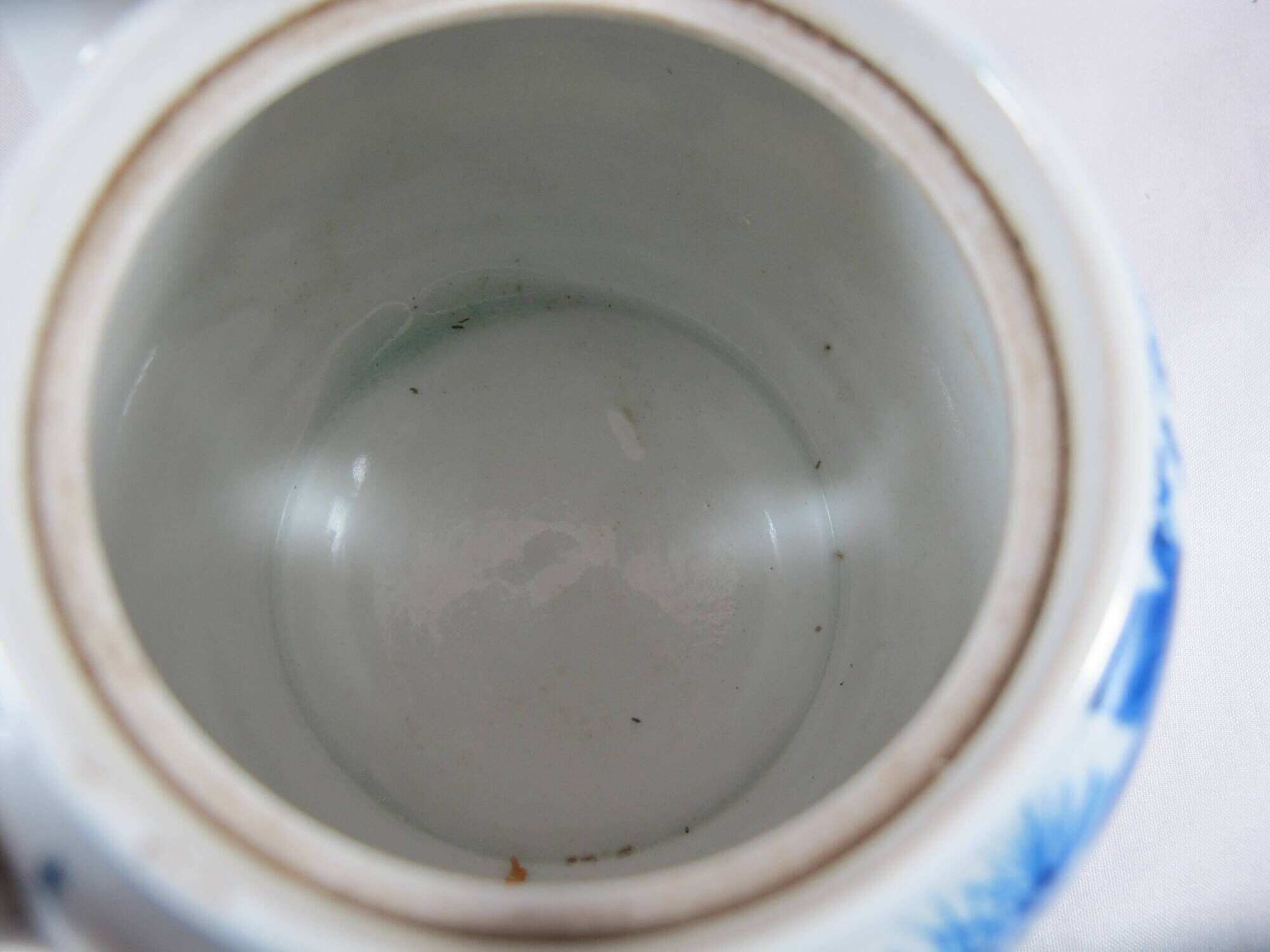 small Chinese or Japanese blue and white porcelain teapot early 20th century