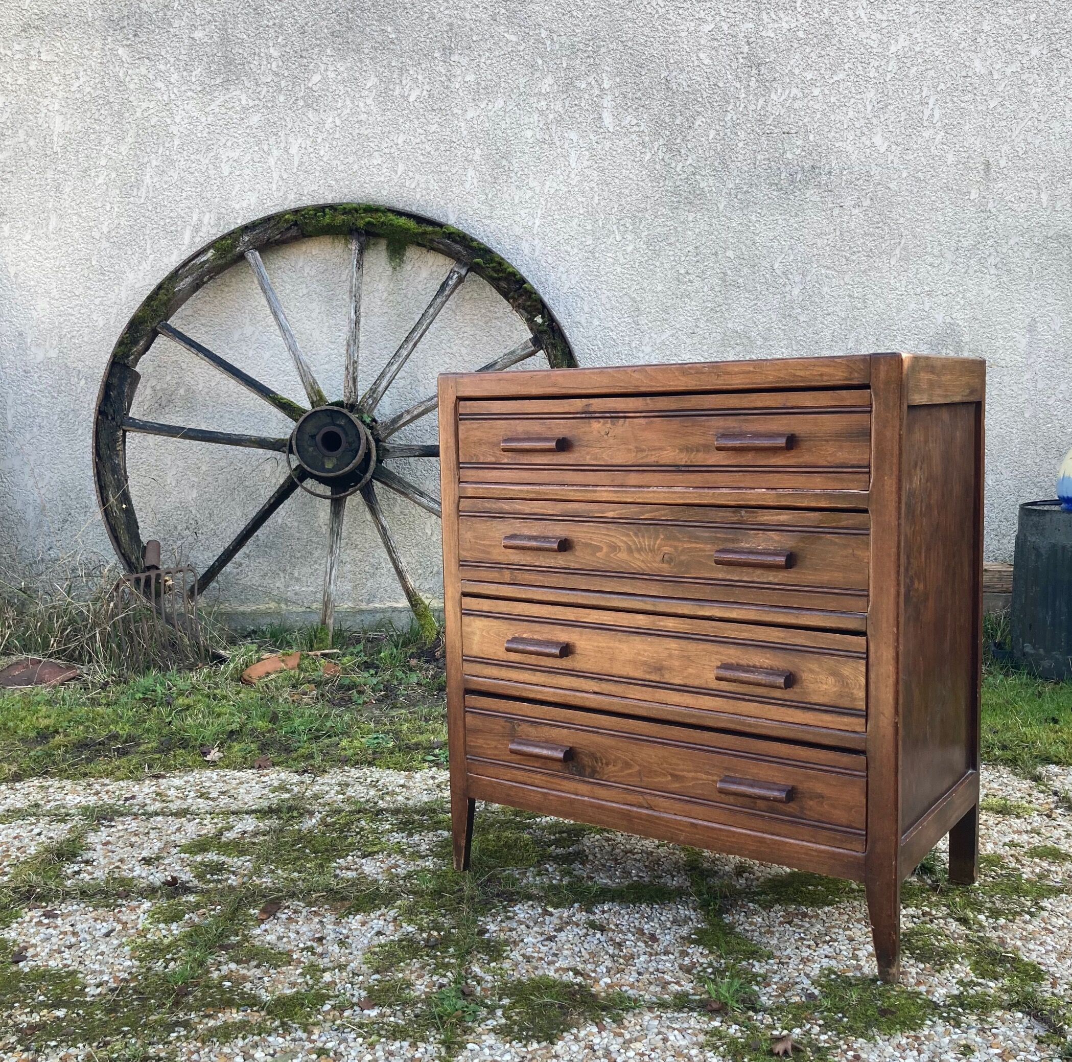 Parisian antique wooden chest of drawers