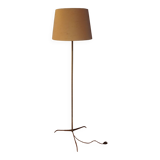 Vintage tripod floor lamp in golden brass twisted barrel