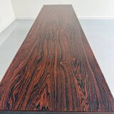 Antique and XXL Italian design coffee table from the 70s, rosewood veneer