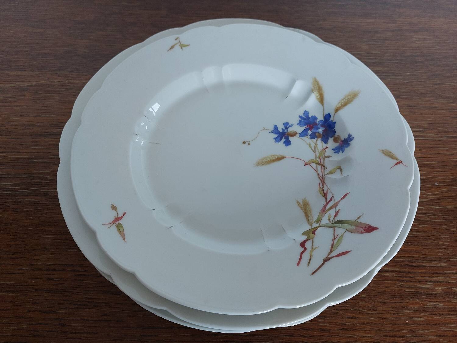 Lot de 3 anciens plats ronds Porcelaine de Limoges Haviland