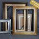 Old frame wood stucco gilded, original 36x22 cm, foliage 32x18 cm